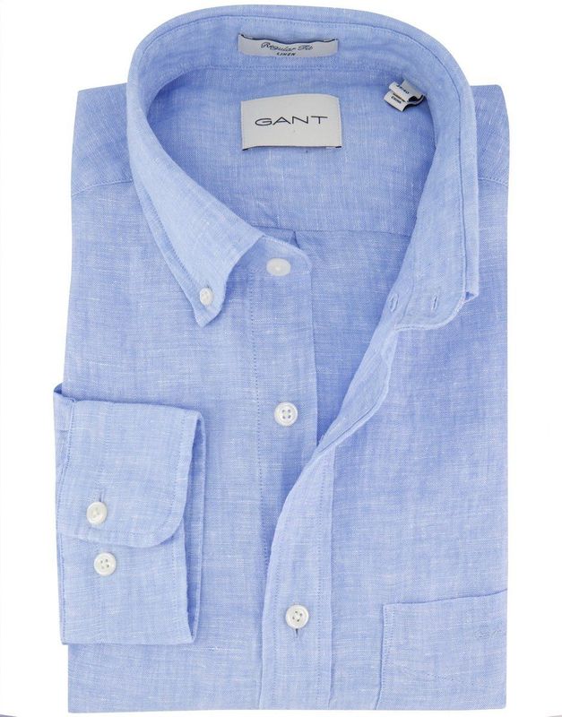 Gant - Overhemd - Lichtblauw - Linnen