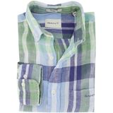 Gant - Overhemd - Groen Blauw Geprint - Linnen