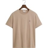 Gant T-shirt Beige - Regular Fit - Katoen - Korte Mouwen