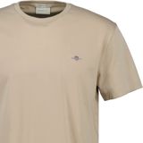 Gant T-shirt Beige - Regular Fit - Katoen - Korte Mouwen