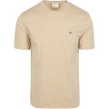 Gant T-shirt Beige - Regular Fit - Katoen - Korte Mouwen