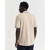GANT Tipping Ss Pique Poloshirt voor heren, Droog zand., XL
