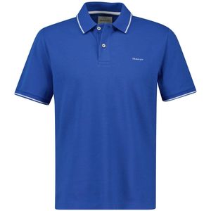GANT - Shirt - Blauw - Kwartmouw - Polokraag - Effen