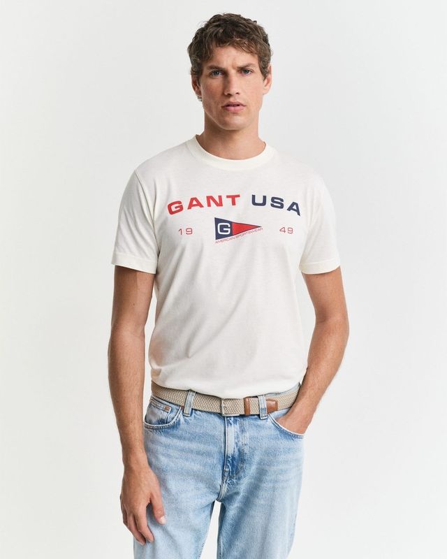 GANT - T-shirt - Katoen - Zacht - Regular Fit - Ronde Hals