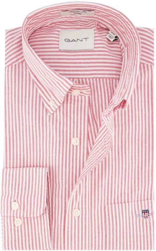 REG CLASSIC OXFORD STRIPE SHIRT, robijnrood, S