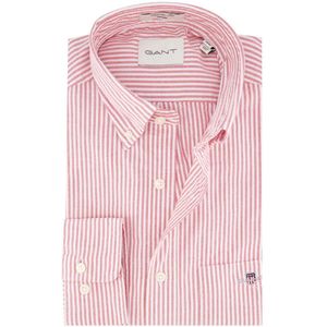 REG CLASSIC OXFORD STRIPE SHIRT, robijnrood, S