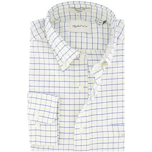 Gant - Overhemd - Blauw Geel Wit Geruit - 100% Katoen