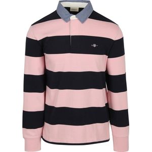 Gant Heavy Rugger Shield Polo - Navy Roze - Heren - Longsleeve