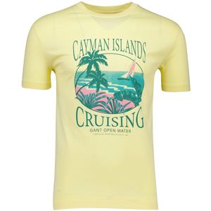 Gant - 2003321 - Bedrukt T-shirt - Geel - Katoen - Korte Mouwen