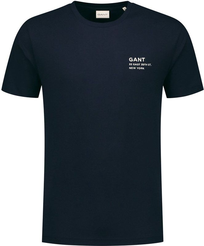 GANT - T-shirt - Katoen - Korte Mouwen - Ronde Hals - Geborduurd Logo