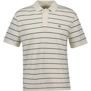 Gant - Gestreepte Korte Mouw Poloshirt - Blauw - Katoen