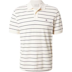 GANT - Gestreepte Korte Mouw Polo - Blauw - Katoen