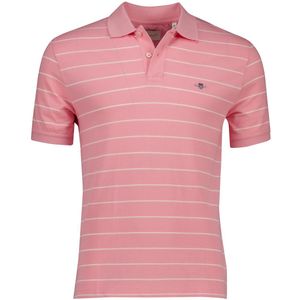 Gant - Gestreepte Korte Mouw Poloshirt - Blauw - Katoen