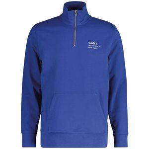 Gant - Script Half Zip - Sweater - Blauw