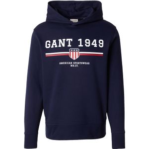 GANT Heren Grafische Trui Met Capuchon, Evening Blue, M