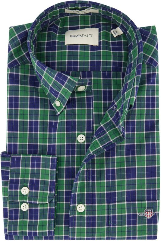 GANT - REG Classic POPLIN Check - Groen