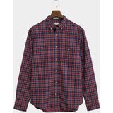 GANT - CLASSIC - Overhemd - Donkerblauw - Donkerrood - Wit