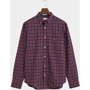 GANT - CLASSIC - Overhemd - Donkerblauw - Donkerrood - Wit