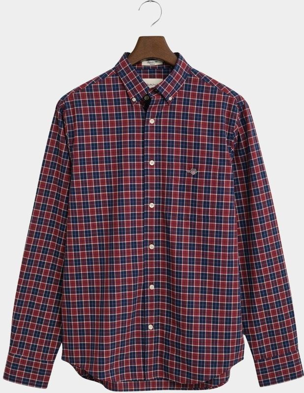 GANT - CLASSIC - Overhemd - Donkerblauw - Donkerrood - Wit