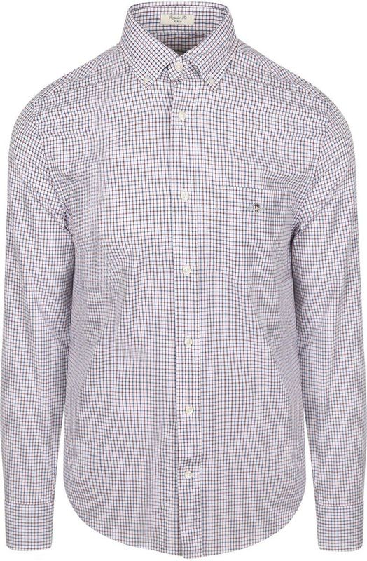 Gant - Casual Overhemd - Blauw Rood - Poplin - Heren