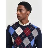 Gant - Argyle - Trui - Normale Pasvorm - Ronde Hals - Lamswol