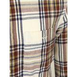 GANT - Regular Casual Overhemd - Beige - 100% Katoen Flanel - Ruitprint