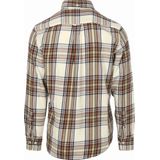 GANT - Regular Casual Overhemd - Beige - 100% Katoen Flanel - Ruitprint