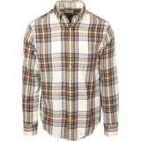 GANT - Regular Casual Overhemd - Beige - 100% Katoen Flanel - Ruitprint