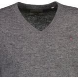 GANT Extra fijne lamswol, V-hals, dark grey melange, S