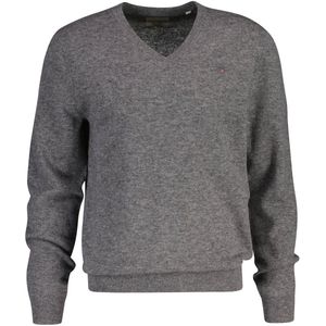 GANT Extra fijne lamswol, V-hals, dark grey melange, S