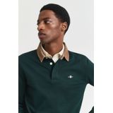 Gant - CORD COLLAR HEAVY RUGGER - Poloshirt - Tartan green - Lange Mouwen