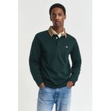 Gant - CORD COLLAR HEAVY RUGGER - Poloshirt - Tartan green - Lange Mouwen
