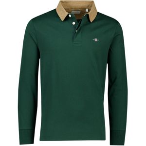 Gant - CORD COLLAR HEAVY RUGGER - Poloshirt - Tartan green - Lange Mouwen