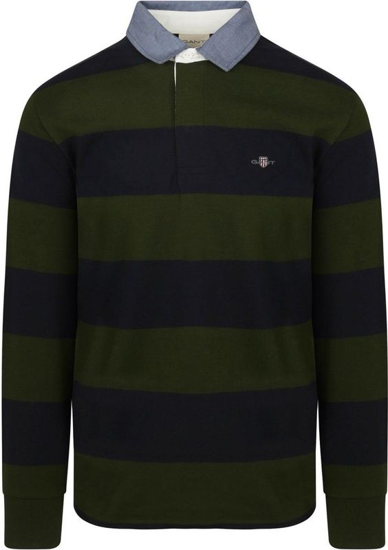GANT - REG Chambray Stripe Heavy Rugger - Groen - Hemden