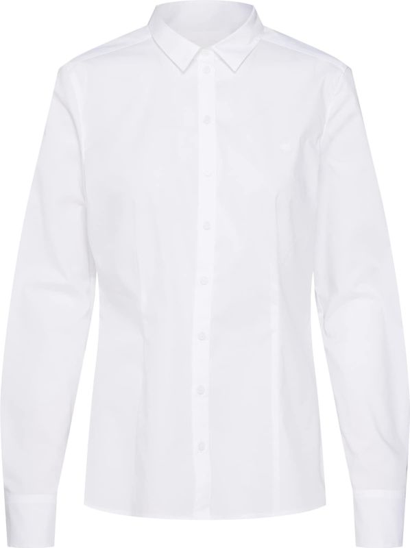 Blouse - Effen - Katoen - Slanke Pasvorm - Lange Mouwen