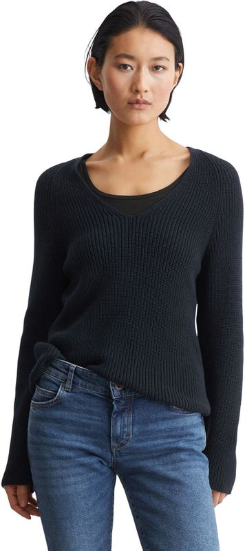 MARC OPOLO - Gebreide Trui - V-Hals - Biologisch Katoen - Zacht Draagcomfort