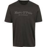 Marc O'Polo - Shirt - Taupe / Grijs Gemêleerd - Kwartmouw - Ronde Hals