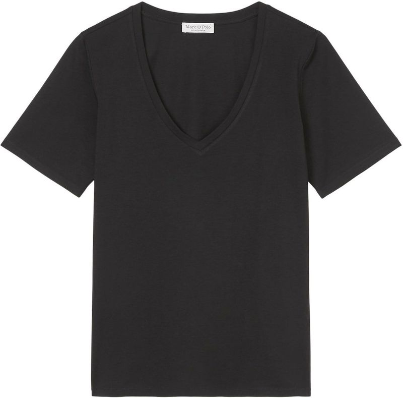 Jersey T-shirt - Effen - V-hals - Kwartmouw - Organic Content Standard