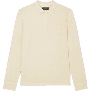 Marc O'Polo - Poloshirt - Wit - Katoen - Lange Mouwen