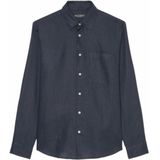 Marc O'Polo - Overhemd - Donkerblauw - 100% Linnen - Regular Fit