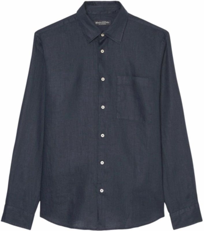 Marc O'Polo - Overhemd - Donkerblauw - 100% Linnen - Regular Fit