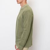 Marc O'Polo regular fit polo - heren poloshirt lange mouw - olijfgroen