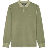 Marc O'Polo regular fit polo - heren poloshirt lange mouw - olijfgroen