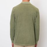 Marc O'Polo regular fit polo - heren poloshirt lange mouw - olijfgroen