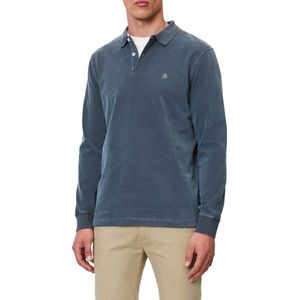 Marc O'Polo - Poloshirt - Lange Mouwen - Blauw - Jersey