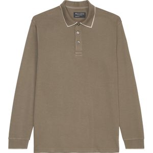 Marc O'Polo regular fit polo - heren poloshirt lange mouw - grijs