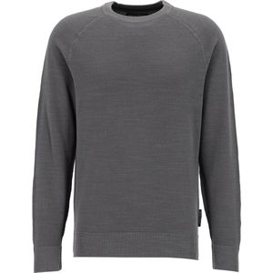 Marc O'Polo regular fit pullover - heren trui katoen met O-hals - grijs (middeldik)