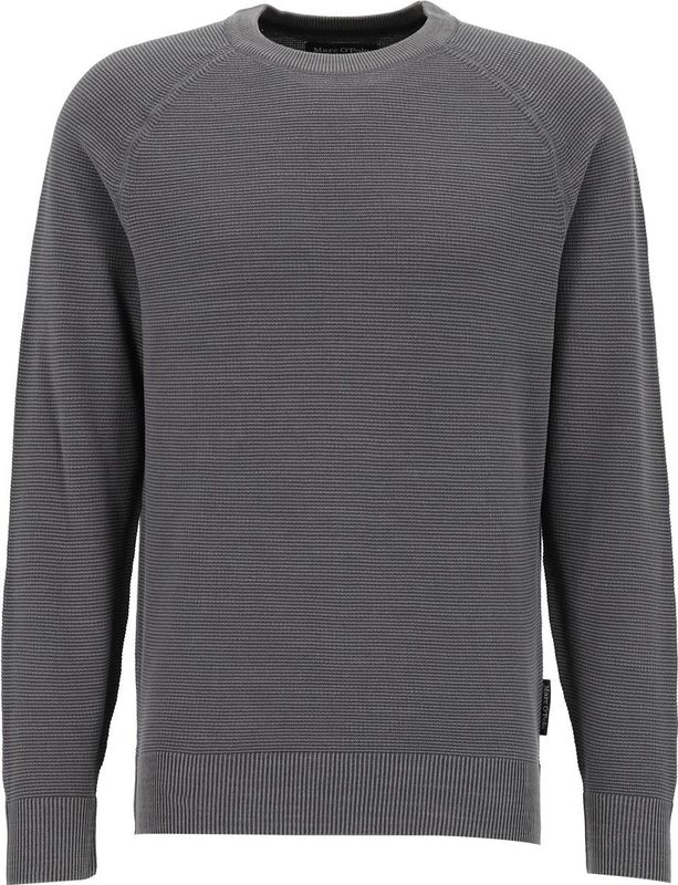 Marc O'Polo regular fit pullover - heren trui katoen met O-hals - grijs (middeldik)