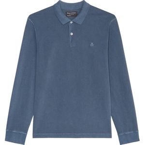 Marc O'Polo Longsleeve Poloshirt Terry Cloth Donkerblauw - Heren