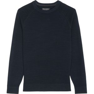 Marc O'Polo - Regular Fit - Pullover - Donkerblauw - Katoen - O-hals